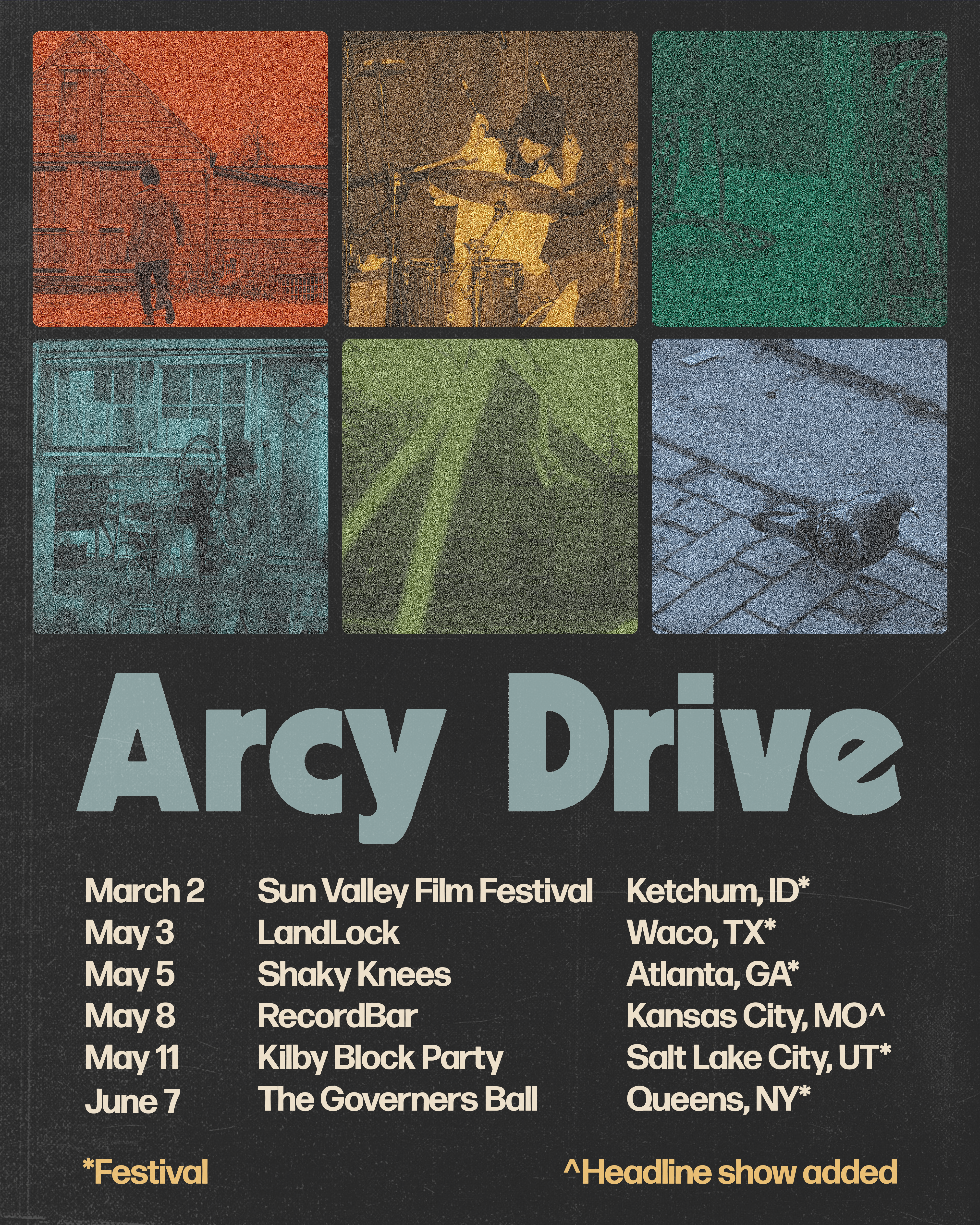 Arcy Drive tour poster